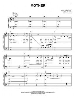 page one of Mother (Easy Piano)