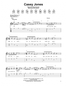 page one of Casey Jones (Easy Guitar Tab)