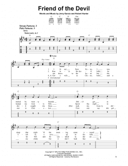 page one of Friend Of The Devil (Easy Guitar Tab)