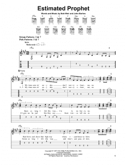 page one of Estimated Prophet (Easy Guitar Tab)