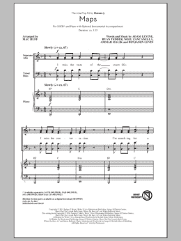 page one of Maps (SATB Choir)