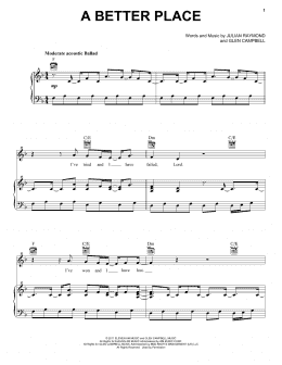page one of A Better Place (Piano, Vocal & Guitar Chords (Right-Hand Melody))