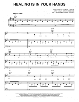 page one of Healing Is In Your Hands (Piano, Vocal & Guitar Chords (Right-Hand Melody))