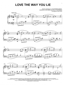 page one of Love The Way You Lie (Piano Solo)