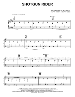 page one of Shotgun Rider (Piano, Vocal & Guitar Chords (Right-Hand Melody))