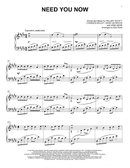 page one of Need You Now (arr. Earl Rose) (Piano Solo)