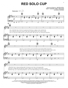 page one of Red Solo Cup (Piano, Vocal & Guitar Chords (Right-Hand Melody))