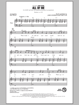 page one of All Of Me (arr. Mac Huff) (SATB Choir)
