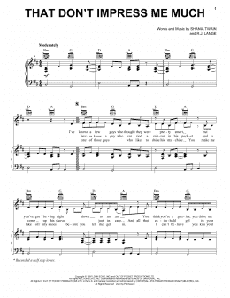 page one of That Don't Impress Me Much (Piano, Vocal & Guitar Chords (Right-Hand Melody))
