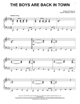 page one of The Boys Are Back In Town (Piano Solo)