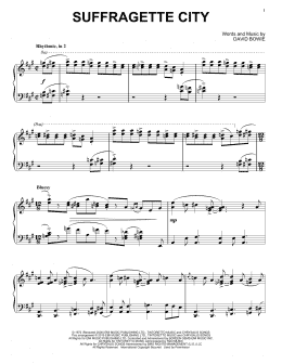 page one of Suffragette City (Piano Solo)