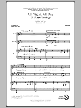 page one of All Night, All Day (2-Part Choir)