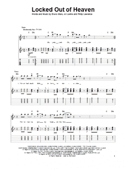 page one of Locked Out Of Heaven (Guitar Tab (Single Guitar))