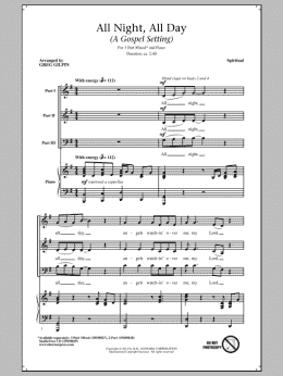 page one of All Night, All Day (3-Part Mixed Choir)