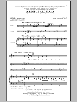 page one of A Simple Alleluia (SATB Choir)