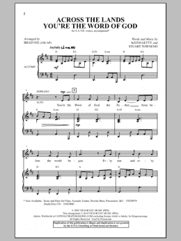page one of Across The Lands You're The Word Of God (SATB Choir)