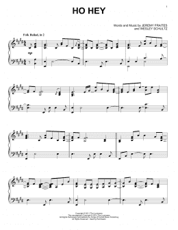 page one of Ho Hey (Piano Solo)