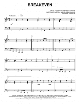 page one of Breakeven (Piano Solo)