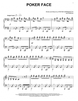 page one of Poker Face (Piano Solo)