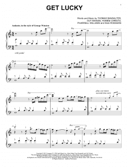 page one of Get Lucky (Piano Solo)