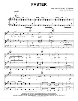 page one of Faster (Piano, Vocal & Guitar Chords (Right-Hand Melody))