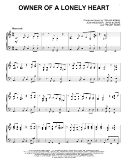 page one of Owner Of A Lonely Heart (Piano Solo)