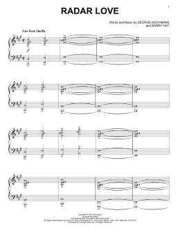 page one of Radar Love (Piano Solo)