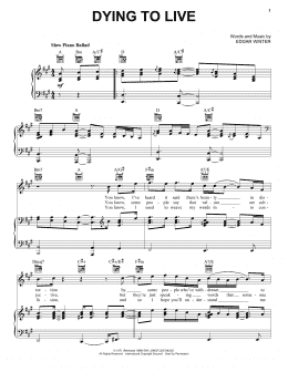 page one of Dying To Live (Piano, Vocal & Guitar Chords (Right-Hand Melody))