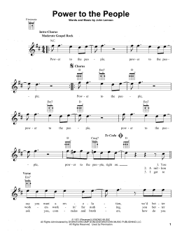 page one of Power To The People (Ukulele)