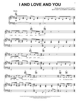 page one of I And Love And You (Piano, Vocal & Guitar Chords (Right-Hand Melody))