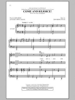 page one of Come And Rejoice! (SATB Choir)