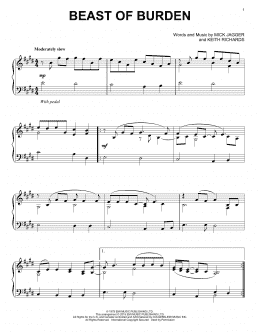 page one of Beast Of Burden (Piano Solo)