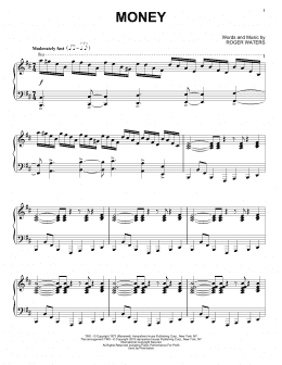 page one of Money (Piano Solo)