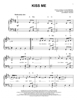 page one of Kiss Me (Easy Piano)