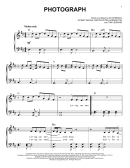 page one of Photograph (Easy Piano)