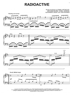 page one of Radioactive (Piano Solo)