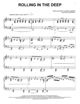 page one of Rolling In The Deep (Piano Solo)