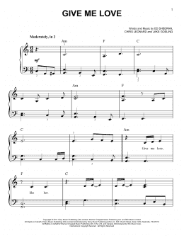 page one of Give Me Love (Easy Piano)