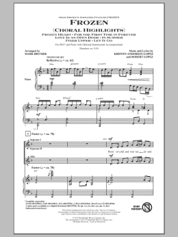 page one of Frozen (Choral Highlights) (arr. Mark Brymer) (SSA Choir)