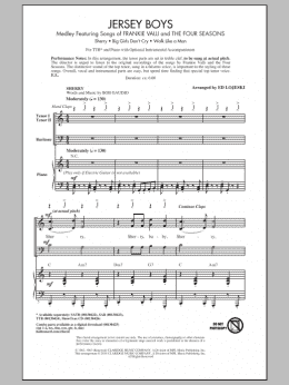 page one of Jersey Boys Medley (TTB Choir)