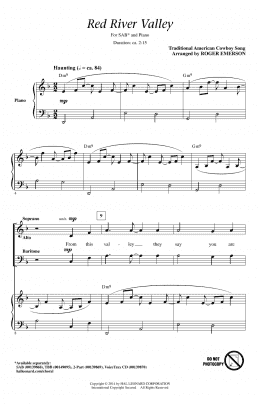 page one of The Red River Valley (arr. Roger Emerson) (SAB Choir)