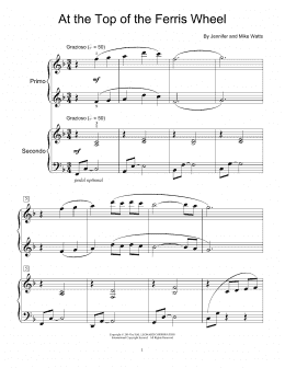 page one of At The Top Of The Ferris Wheel (Piano Duet)