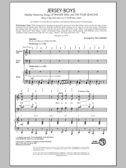 page one of Jersey Boys Medley (SATB Choir)