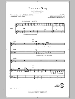 page one of Creation's Song (3-Part Treble Choir)