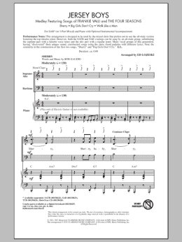 page one of Jersey Boys Medley (SAB Choir)