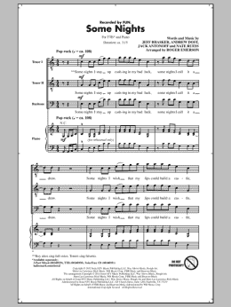 page one of Some Nights (TTBB Choir)