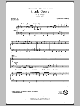 page one of Shady Grove (TB Choir)