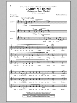 page one of Swing Low, Sweet Chariot (SSA Choir)