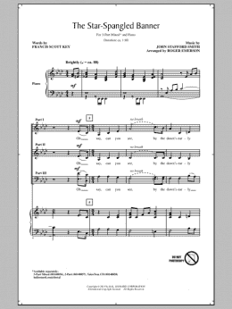 page one of The Star Spangled Banner (arr. Roger Emerson) (3-Part Mixed Choir)