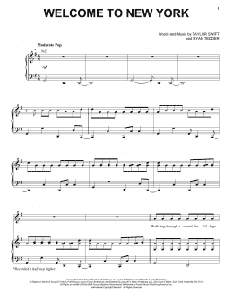 page one of Welcome To New York (Piano, Vocal & Guitar Chords (Right-Hand Melody))